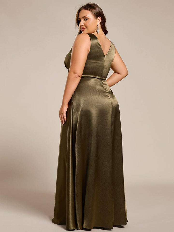 ever INDY|Satin Maxi Wedding Guest Dress with Pockets