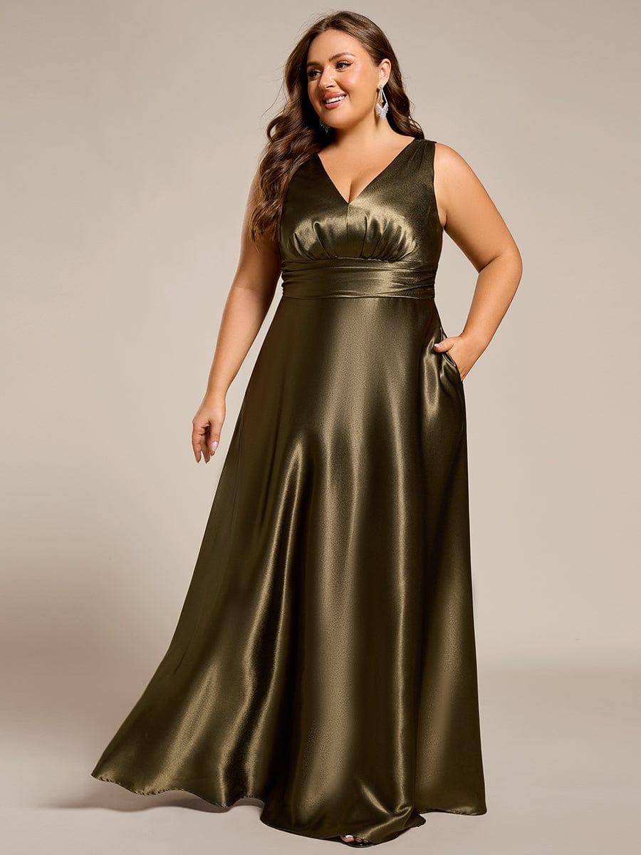 ever INDY|Satin Maxi Wedding Guest Dress with Pockets