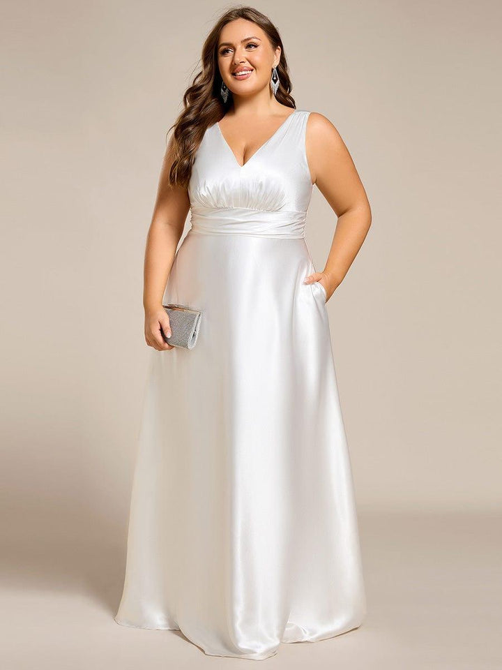 ever INDY|Satin Maxi Wedding Guest Dress with Pockets