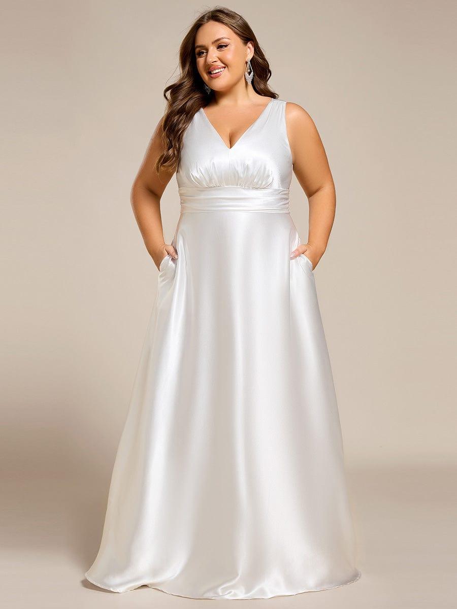 ever INDY|Satin Maxi Wedding Guest Dress with Pockets