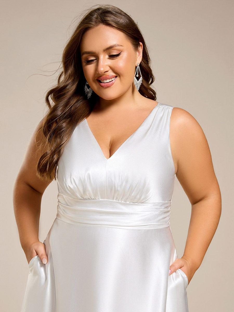 ever INDY|Satin Maxi Wedding Guest Dress with Pockets