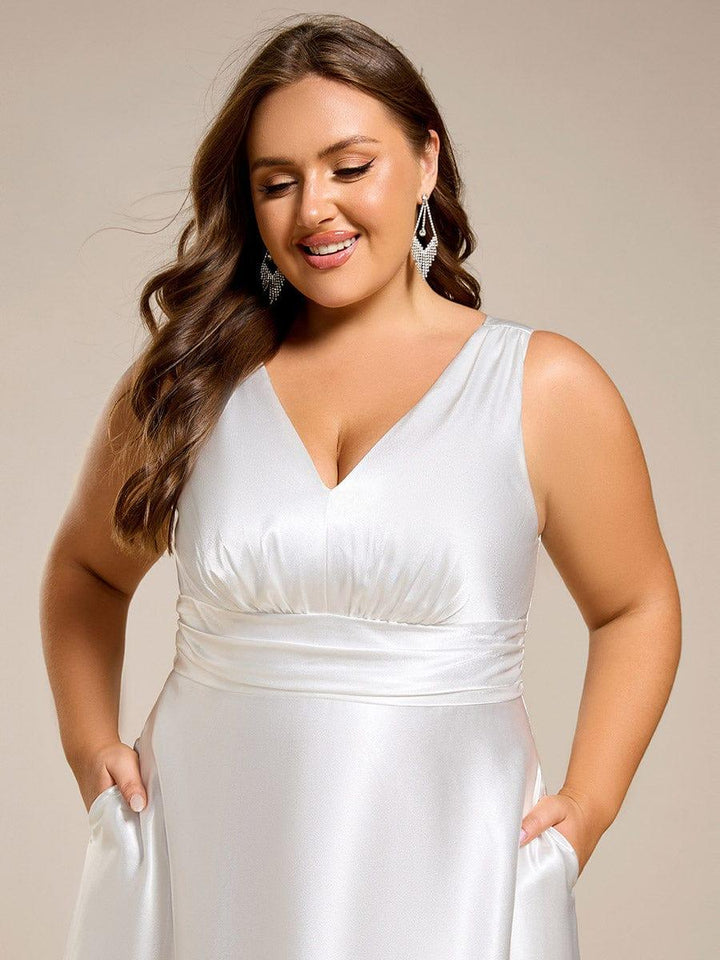 ever INDY|Satin Maxi Wedding Guest Dress with Pockets
