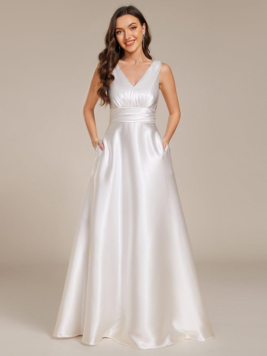 ever INDY|Satin Maxi Wedding Guest Dress with Pockets