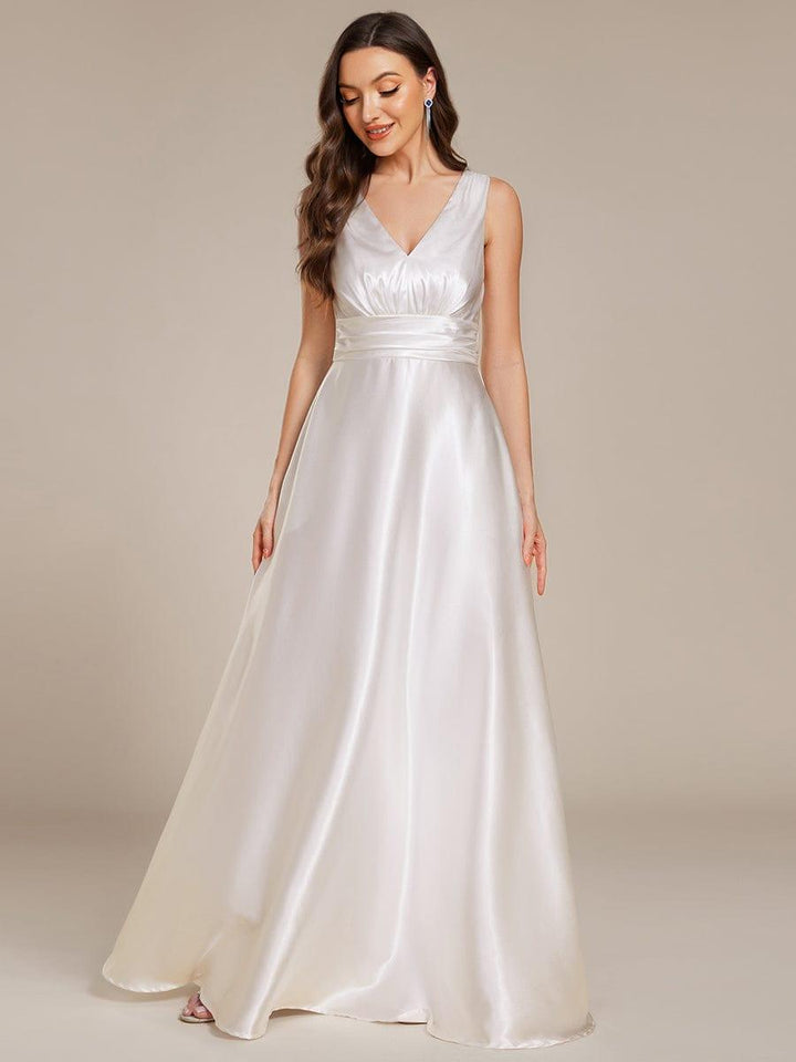 ever INDY|Satin Maxi Wedding Guest Dress with Pockets