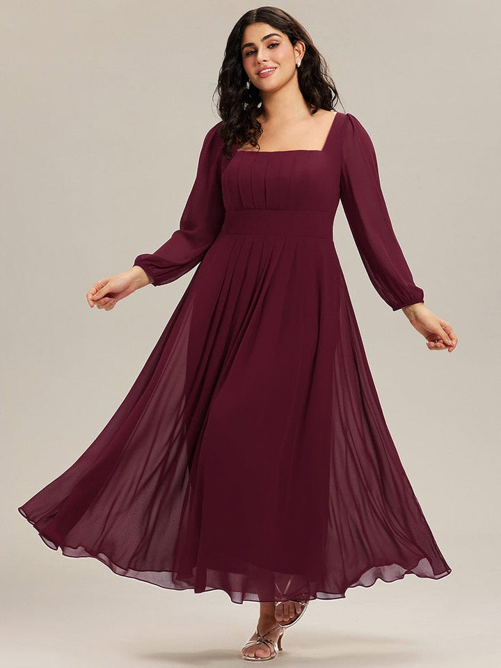 ever LYDIA|See-through Chiffon Lantern Sleeve Bridesmaid Dress