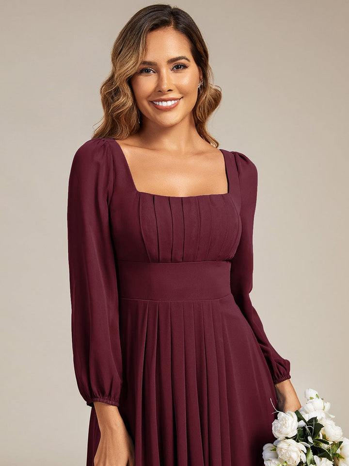 ever LYDIA|See-through Chiffon Lantern Sleeve Bridesmaid Dress