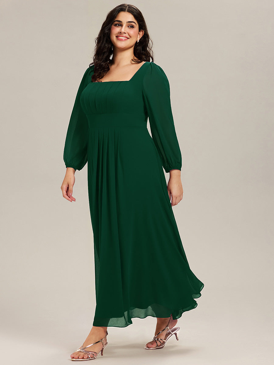 ever LYDIA|See-through Chiffon Lantern Sleeve Bridesmaid Dress
