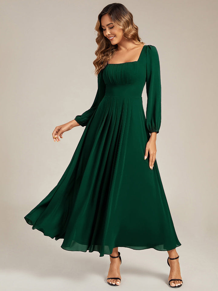 ever LYDIA|See-through Chiffon Lantern Sleeve Bridesmaid Dress