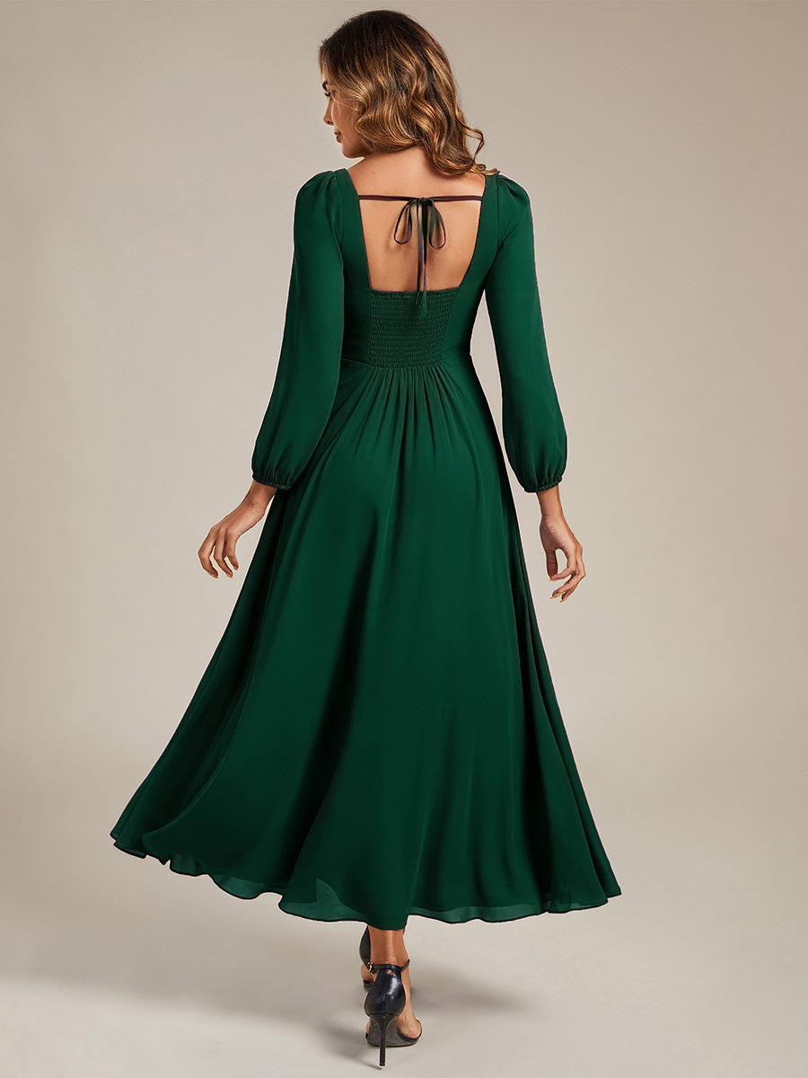 ever LYDIA|See-through Chiffon Lantern Sleeve Bridesmaid Dress