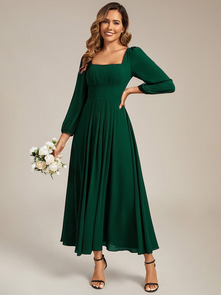 ever LYDIA|See-through Chiffon Lantern Sleeve Bridesmaid Dress