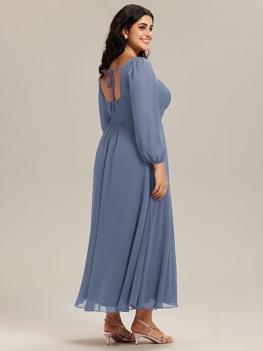 ever LYDIA|See-through Chiffon Lantern Sleeve Bridesmaid Dress