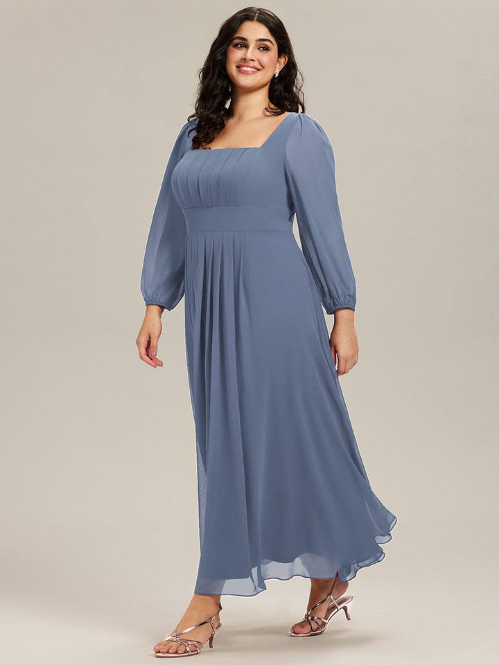 ever LYDIA|See-through Chiffon Lantern Sleeve Bridesmaid Dress
