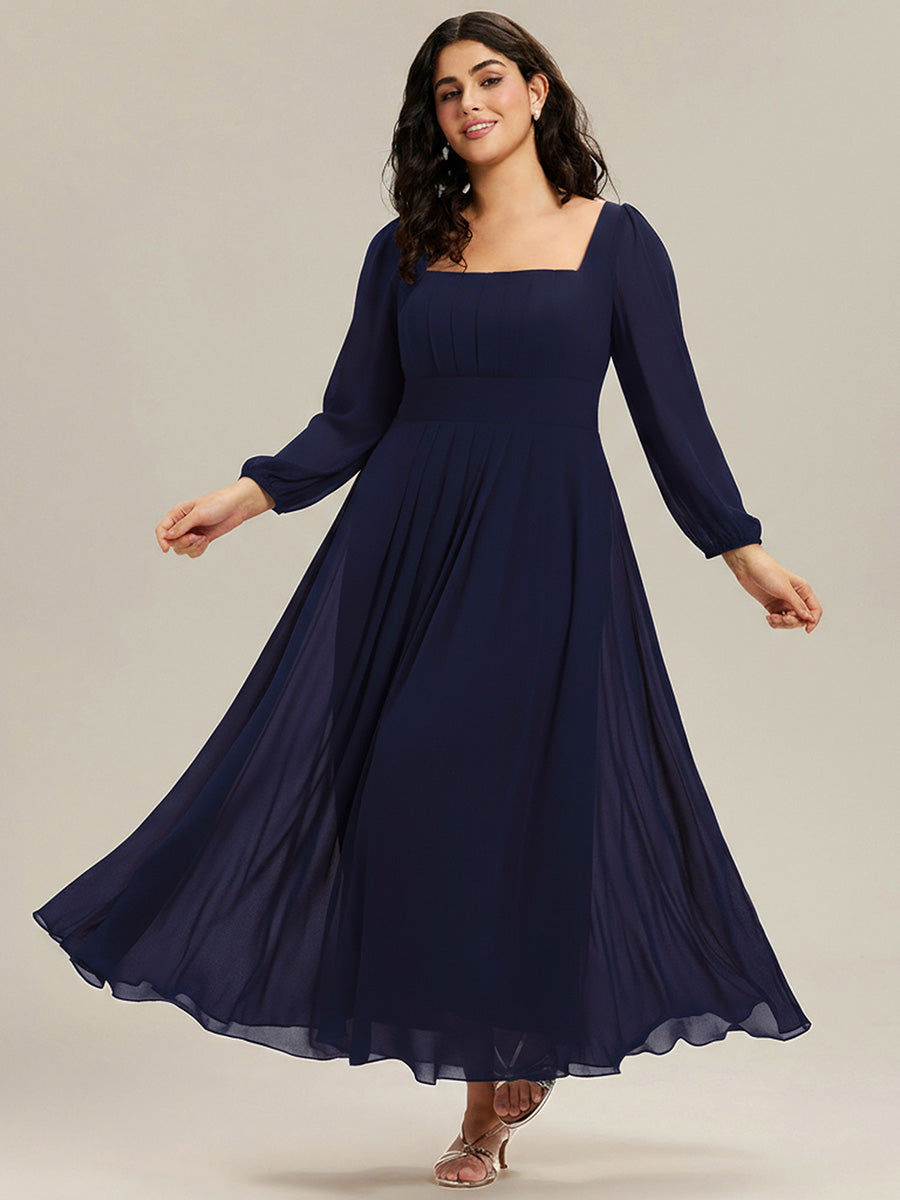 ever LYDIA|See-through Chiffon Lantern Sleeve Bridesmaid Dress