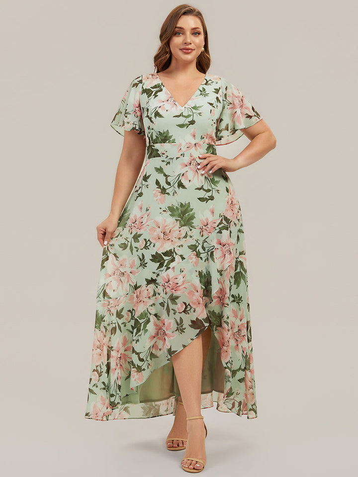 Plus Size Ruched Chiffon Bridesmaid Dress