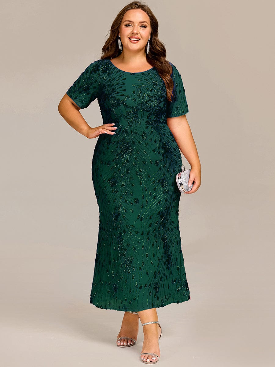 ever HAYLEN|Plus Size Sequin Mermaid Mother of the Bride Dress