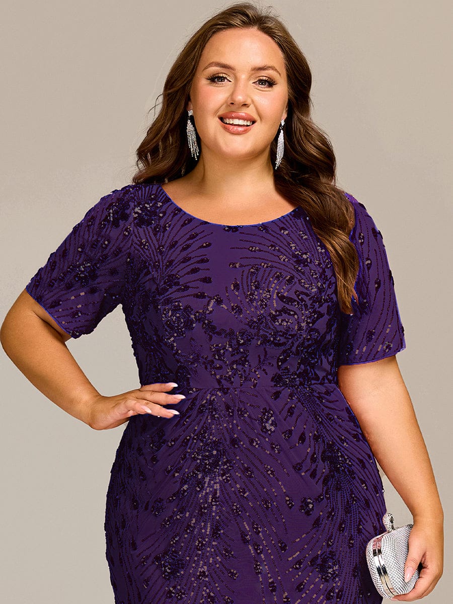 ever HAYLEN|Plus Size Sequin Mermaid Mother of the Bride Dress