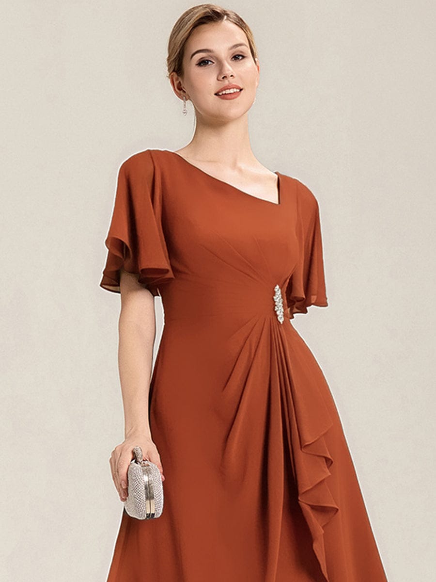 ever LILOU|Ruffle Sleeve Chiffon Midi Mother of the Bride Dress