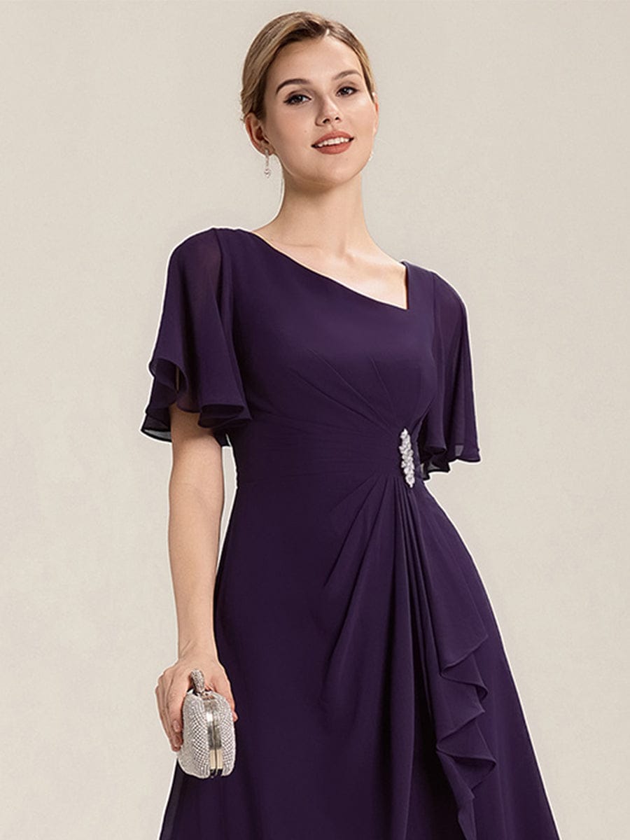 ever LILOU|Ruffle Sleeve Chiffon Midi Mother of the Bride Dress