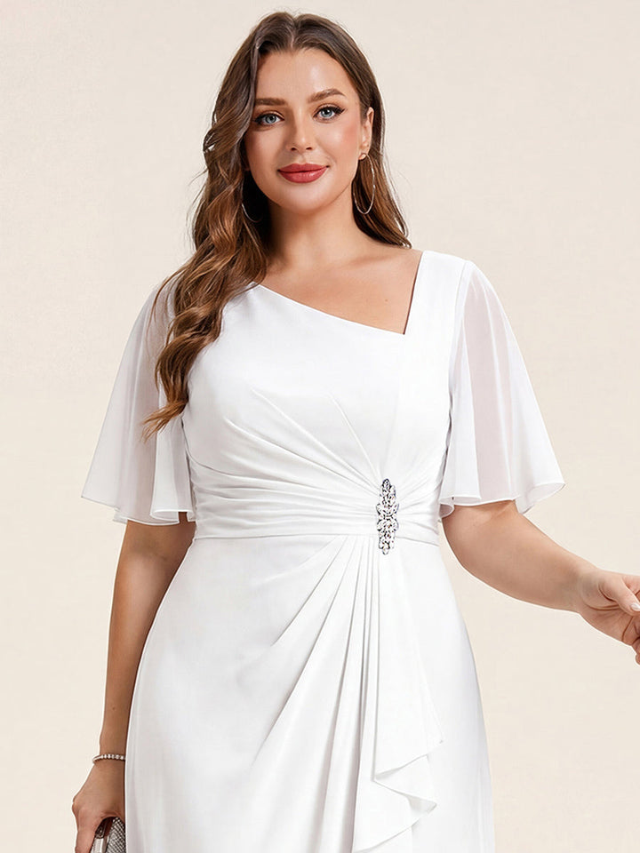 ever LILOU|Ruffle Sleeve Chiffon Midi Mother of the Bride Dress