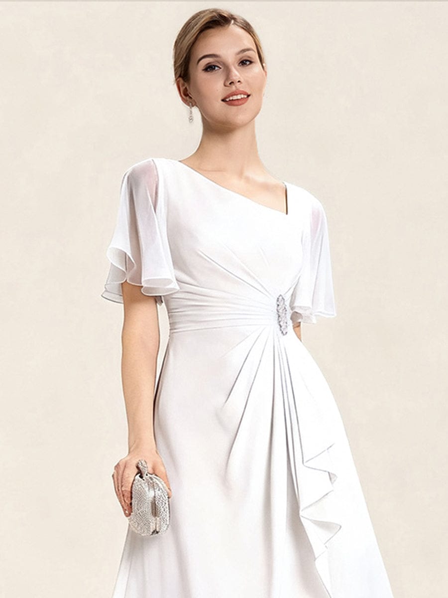 ever LILOU|Ruffle Sleeve Chiffon Midi Mother of the Bride Dress