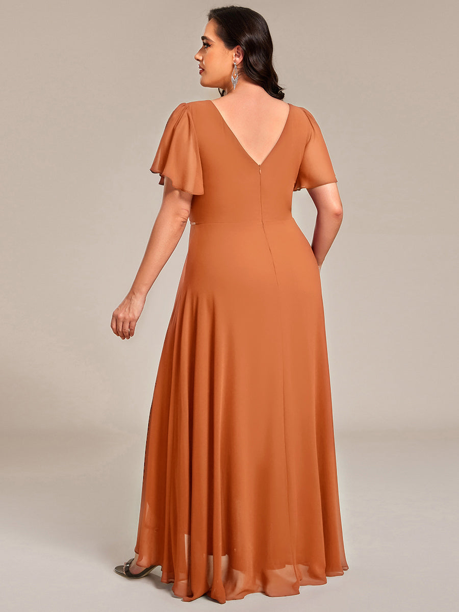 ever DAKOTA|High-Low Flowy Chiffon Wedding Guest Dress