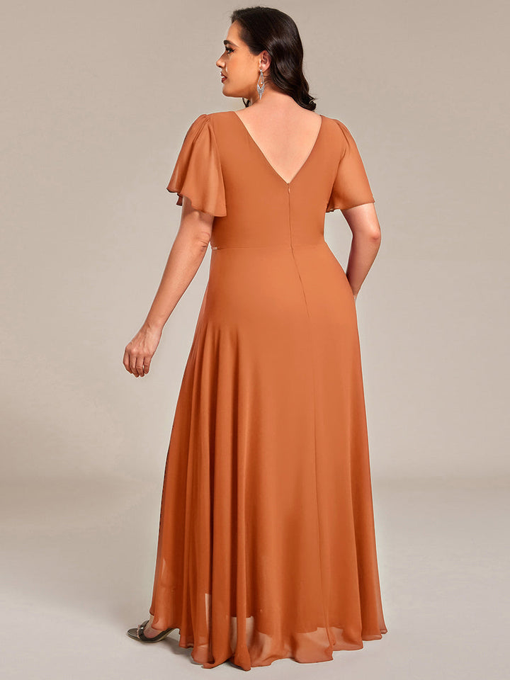 ever DAKOTA|High-Low Flowy Chiffon Wedding Guest Dress