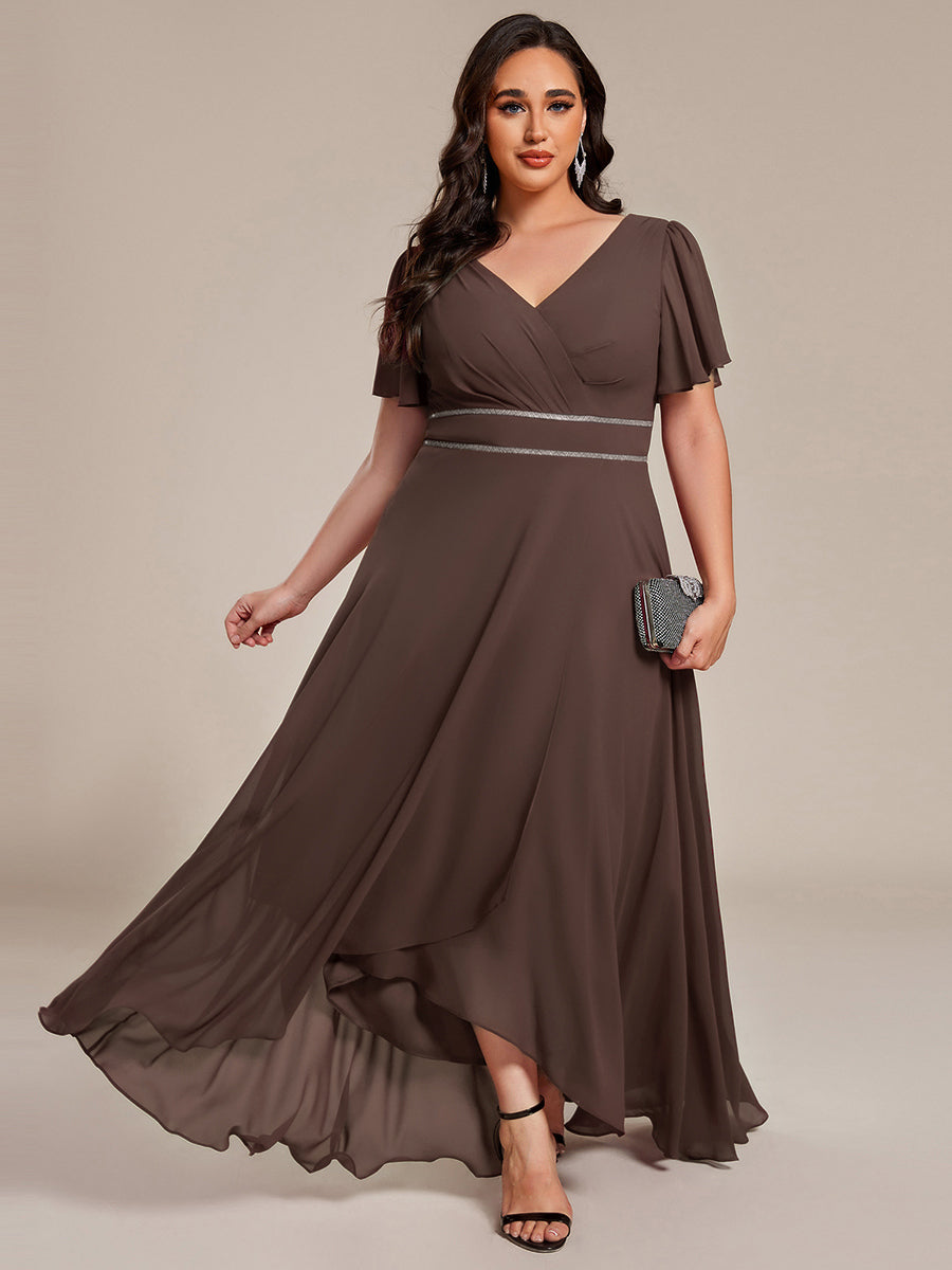 ever DAKOTA|High-Low Flowy Chiffon Wedding Guest Dress