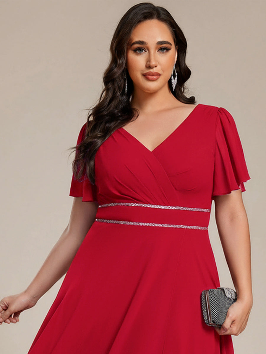ever DAKOTA|High-Low Flowy Chiffon Wedding Guest Dress