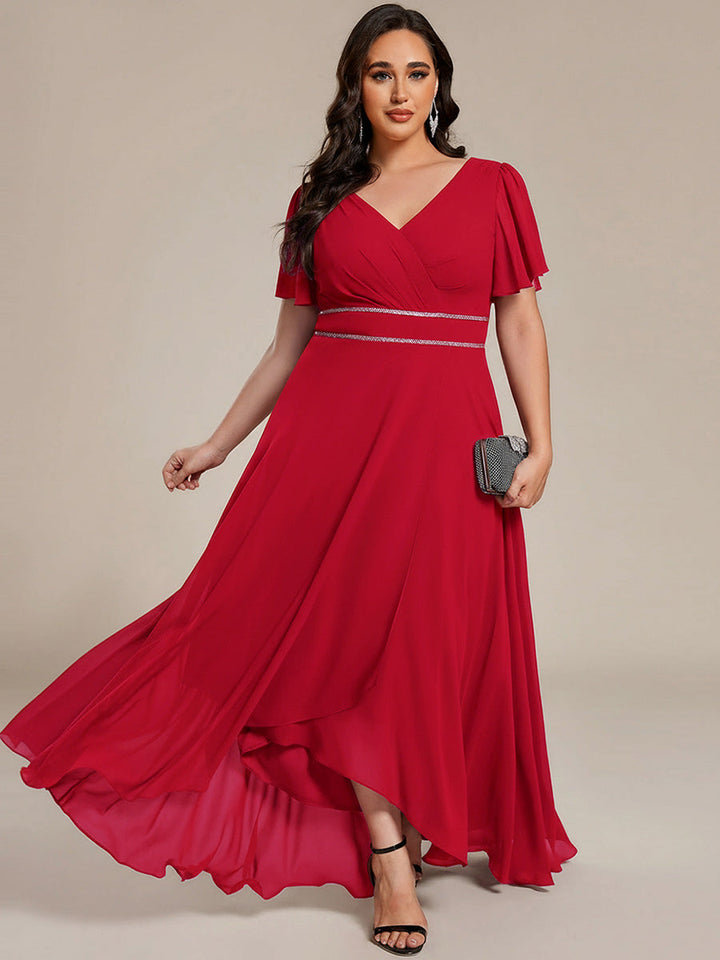 ever DAKOTA|High-Low Flowy Chiffon Wedding Guest Dress