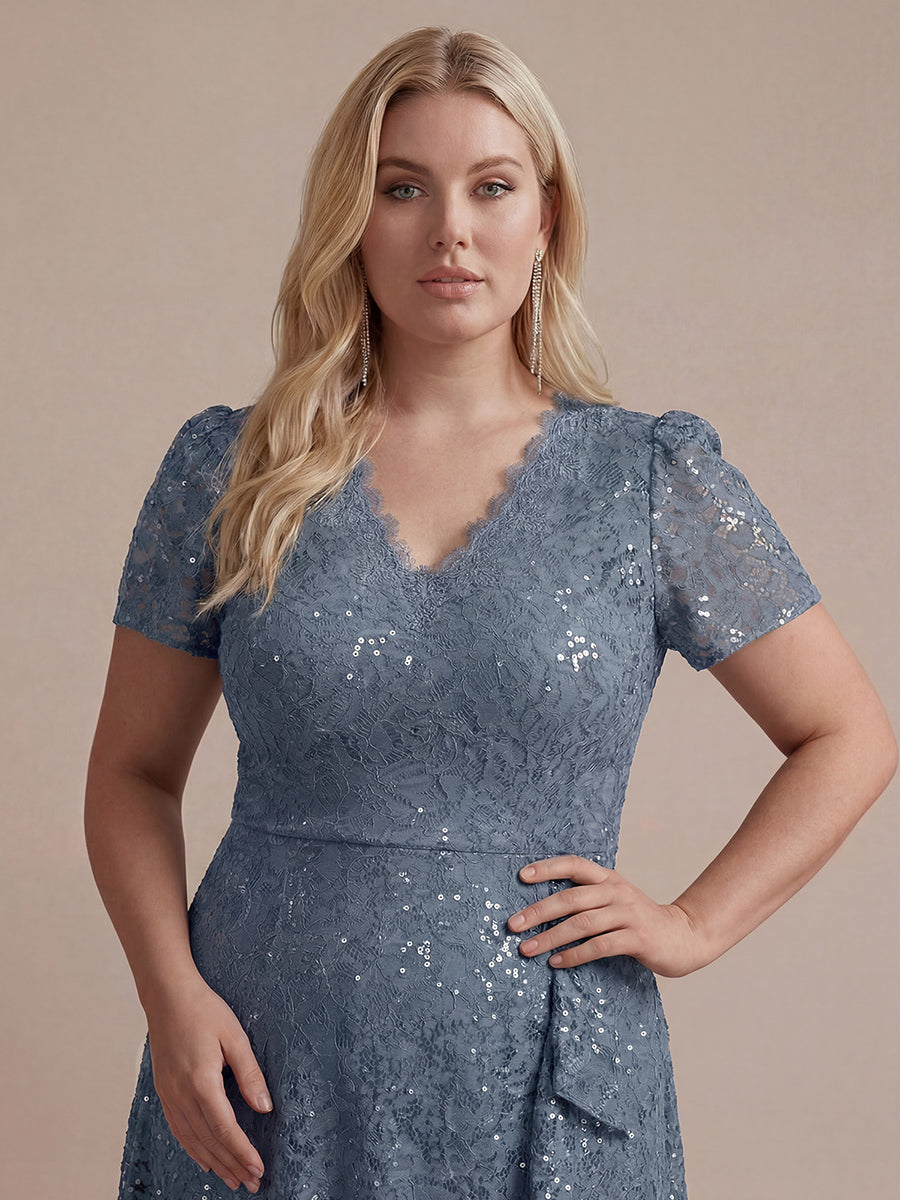 Plus Size Lace High Low Wedding Guest Dress