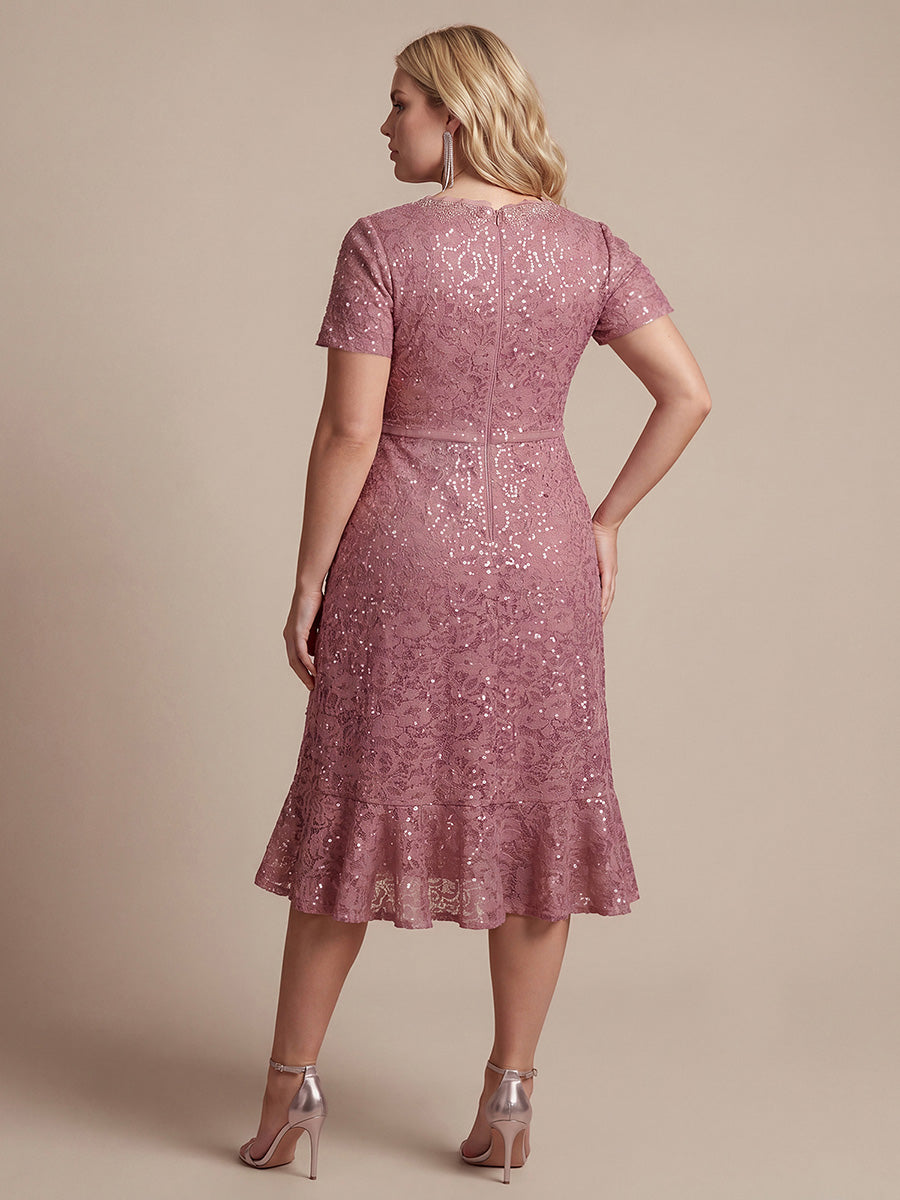 Plus Size Lace High Low Wedding Guest Dress