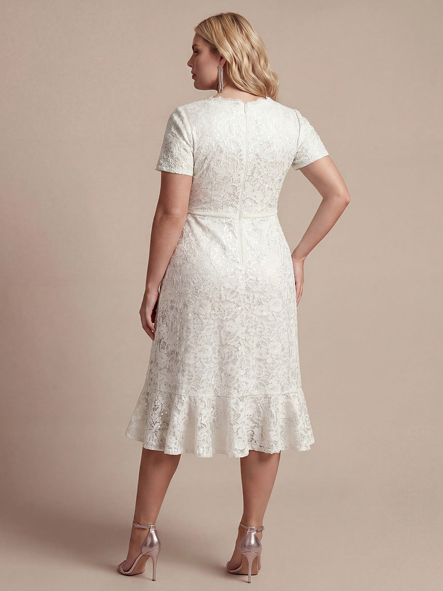 Plus Size Lace High Low Wedding Guest Dress