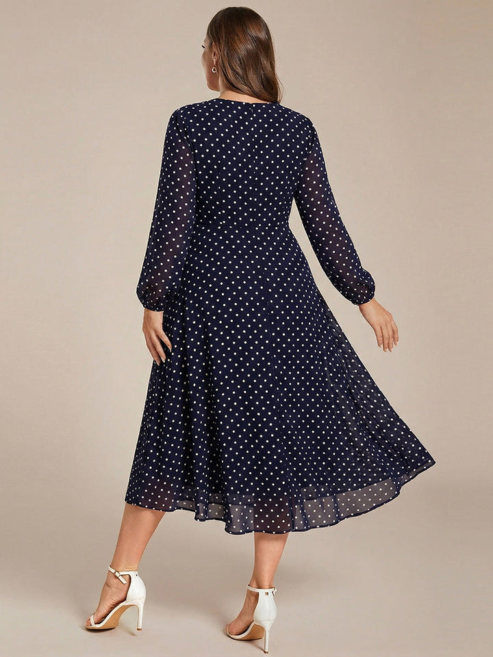 ever BRIAR|See-Through 3/4 Sleeves V-Neck A-Line Chiffon Wedding Guest Dress