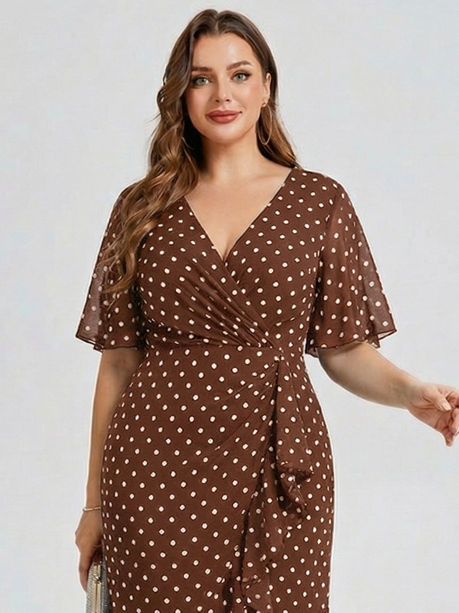 pretty FLORENCIA|Plus Size Midi Printed Mermaid Chiffon Dress