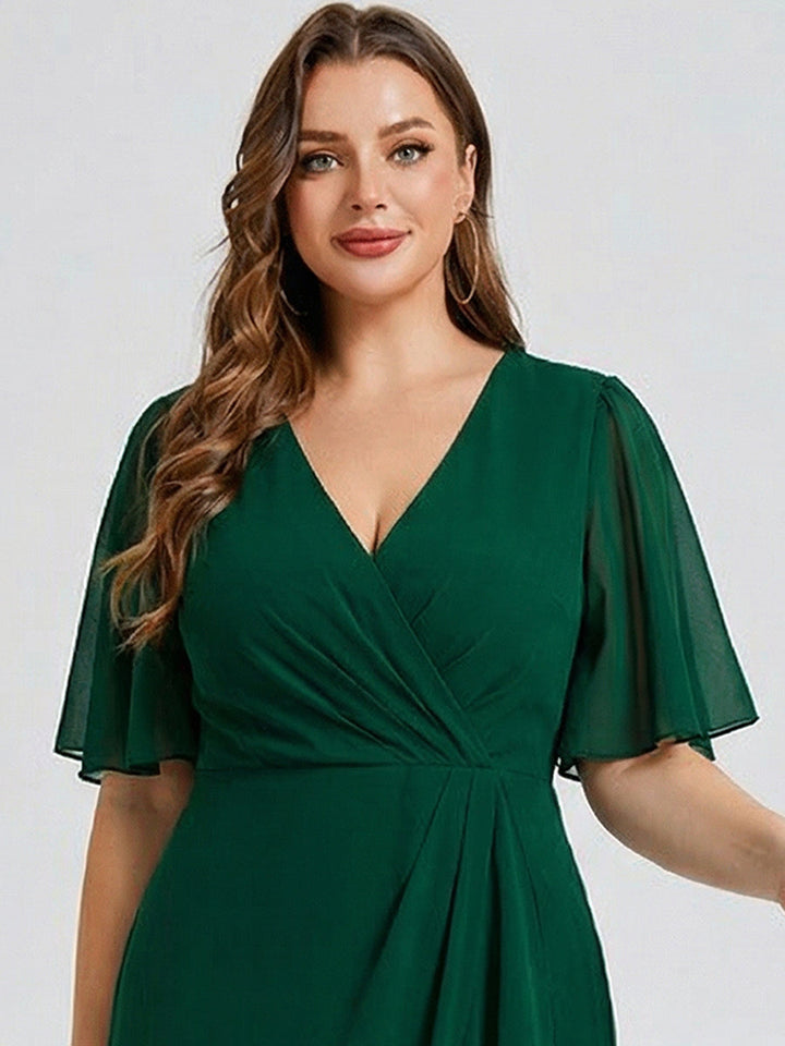 pretty FLORENCIA|Plus Size Midi Printed Mermaid Chiffon Dress