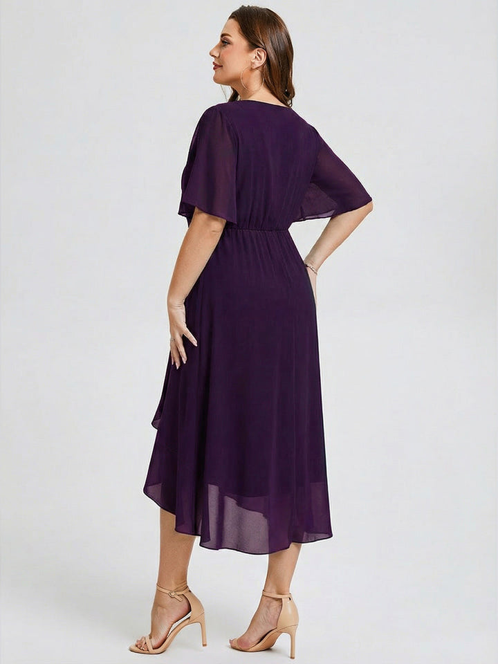 pretty FLORENCIA|Plus Size Midi Printed Mermaid Chiffon Dress