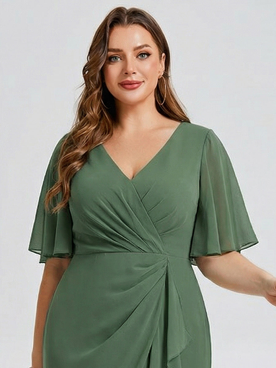 pretty FLORENCIA|Plus Size Midi Printed Mermaid Chiffon Dress