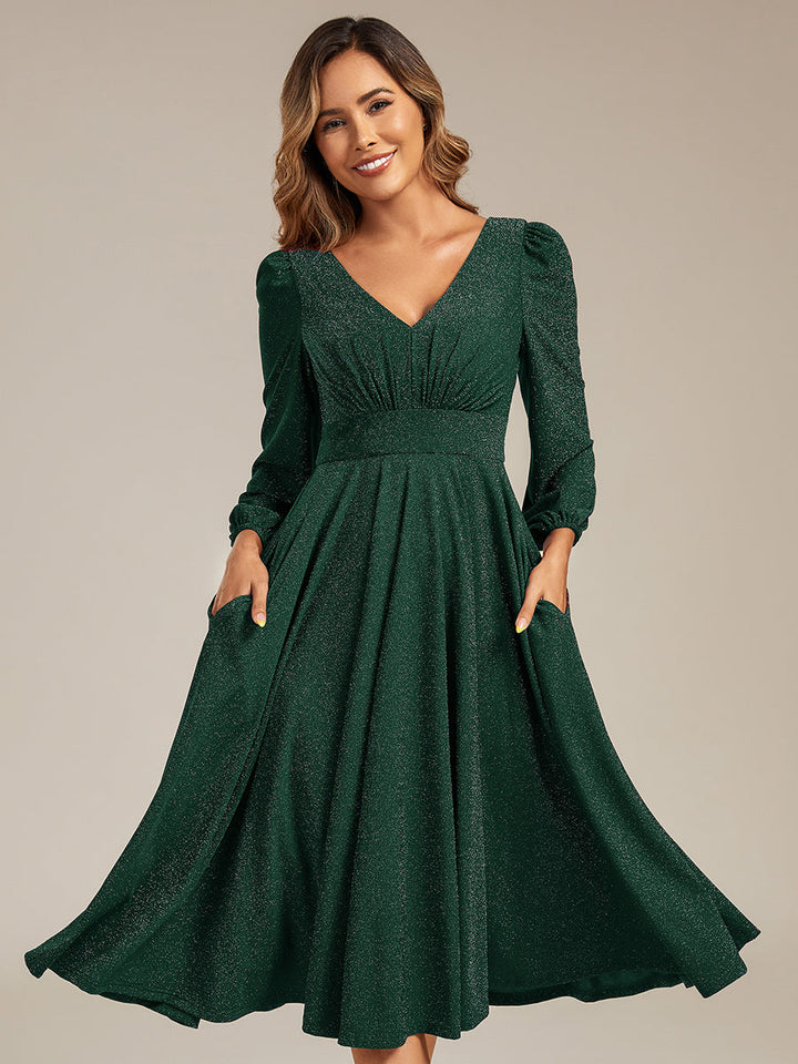 ever GREER|With Pocket Glitter Midi Wedding Guest Dress