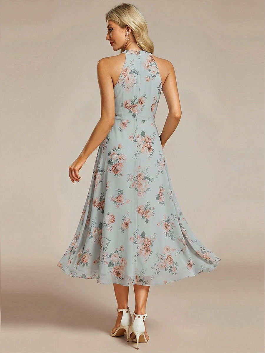 ever POSIE|Gathered Chiffon Sleeveless Wedding Guest Dress