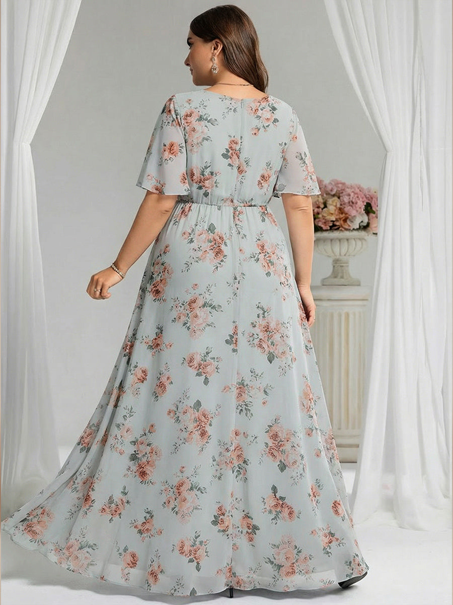 pretty KIMORA|Plus Size Simple Chiffon Pleated A-Line Bridesmaid Dress