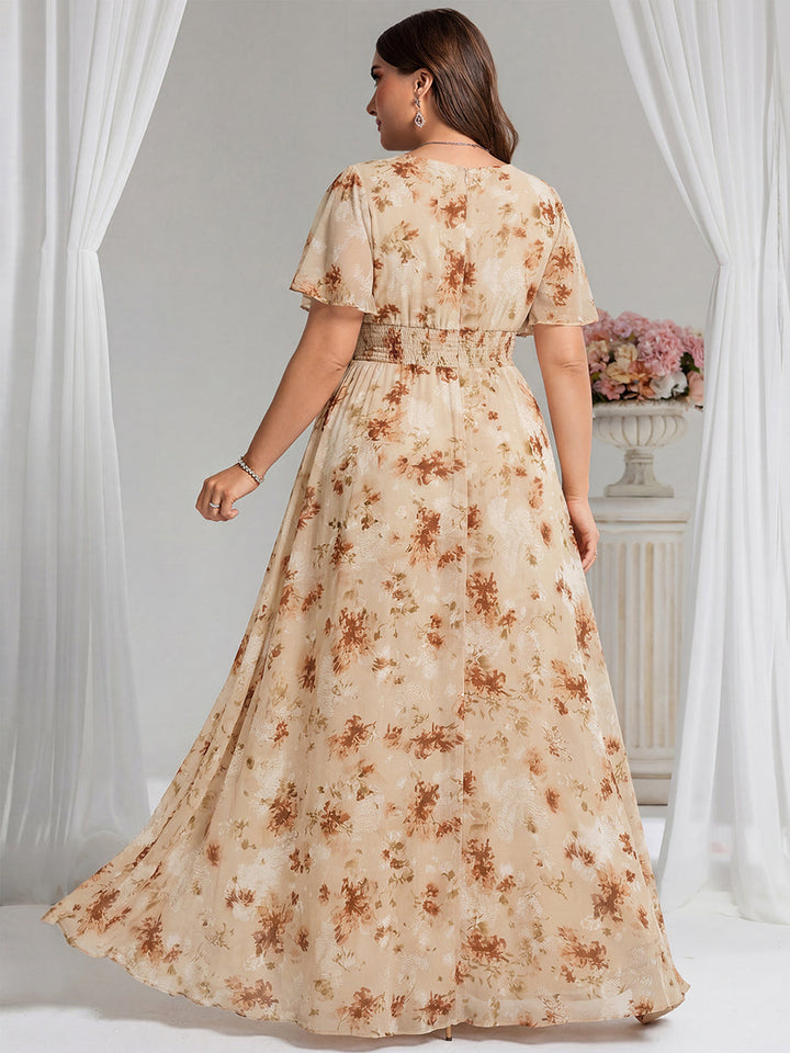pretty KIMORA|Plus Size Simple Chiffon Pleated A-Line Bridesmaid Dress
