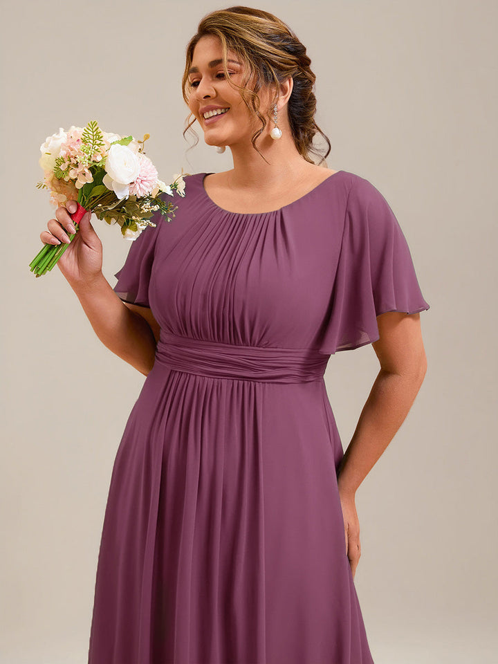 pretty KIMORA|Plus Size Printed Chiffon Pleated Maxi Wedding Guest Dress