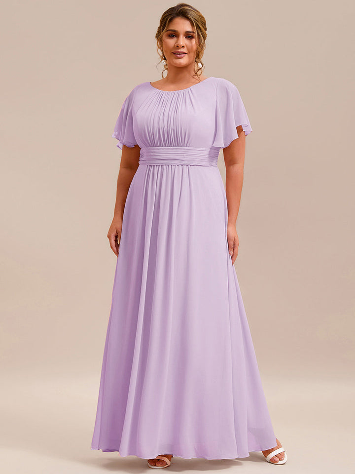 pretty KIMORA|Plus Size Printed Chiffon Pleated Maxi Wedding Guest Dress
