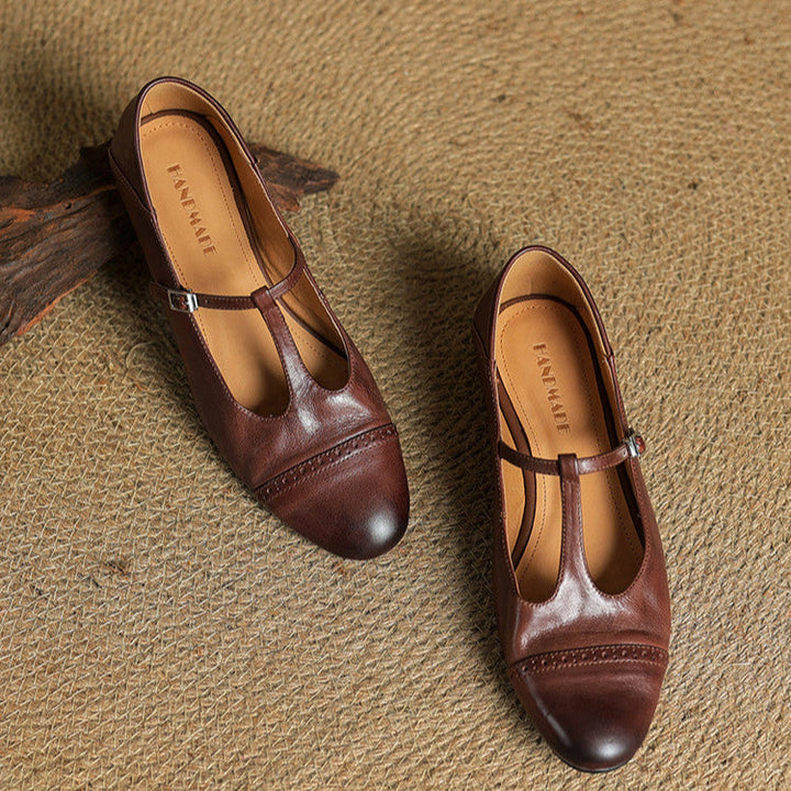 Miska Genuine Leather Flats