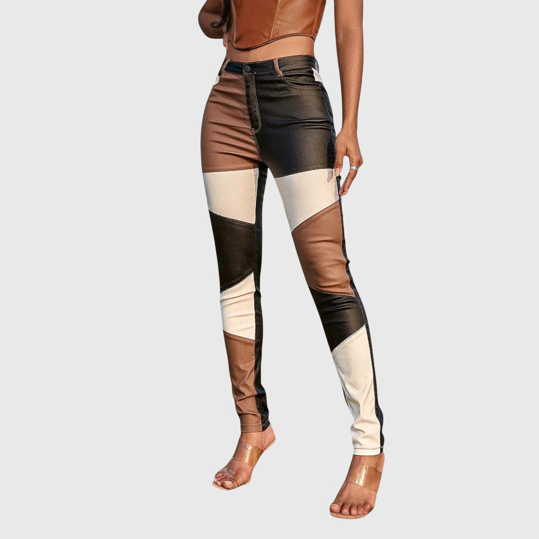 Jamie | Tube Pants with Color Block Pattern