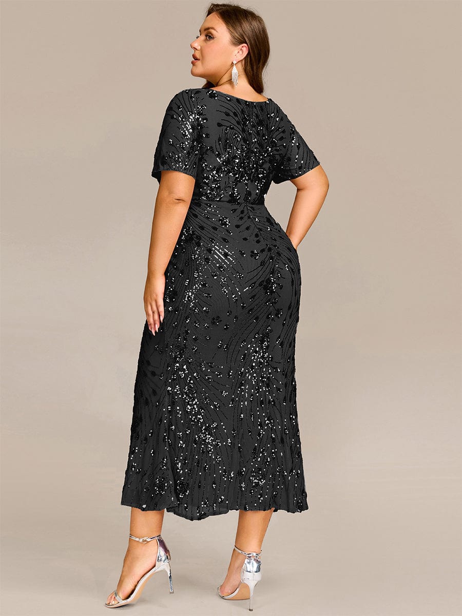 ever HAYLEN|Plus Size Sequin Mermaid Mother of the Bride Dress