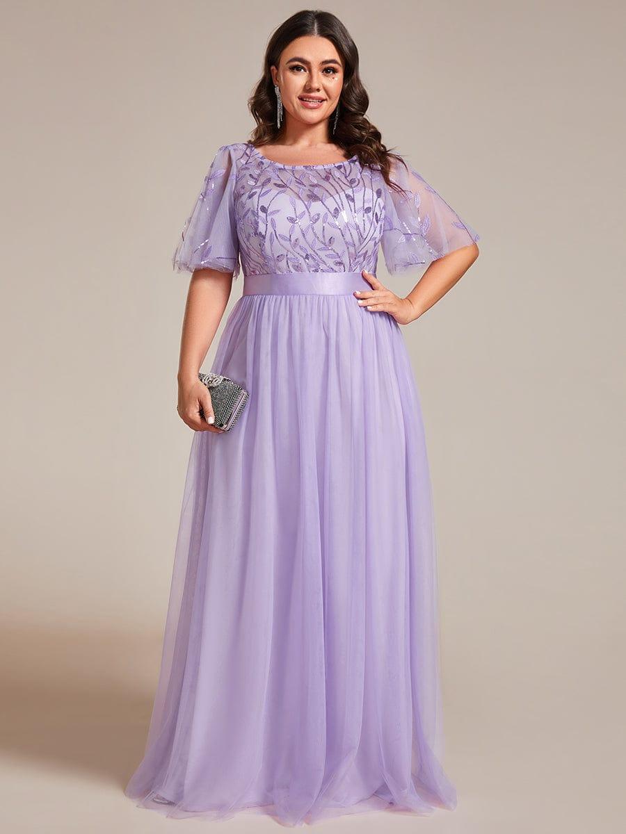 pretty SAPHIR|Plus Size Women's Embroidery Evening Dresses with Short Sleeve
