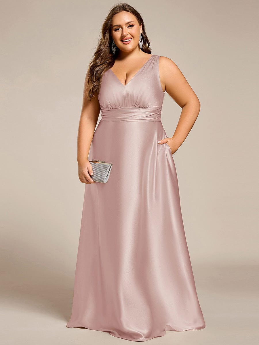 ever INDY|Satin Maxi Wedding Guest Dress with Pockets