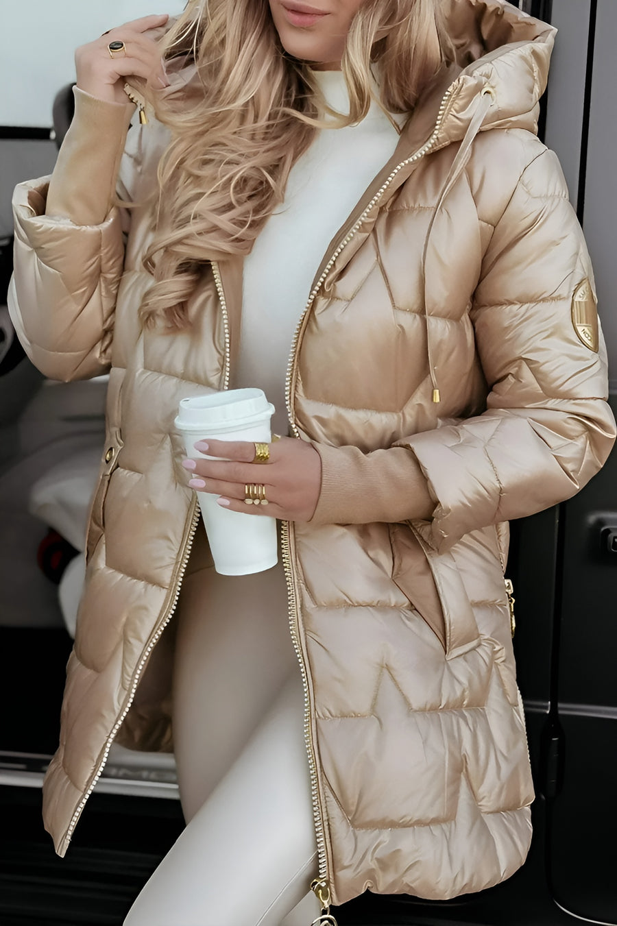 Gina | Elegant Winter Coat with Hood And Padding