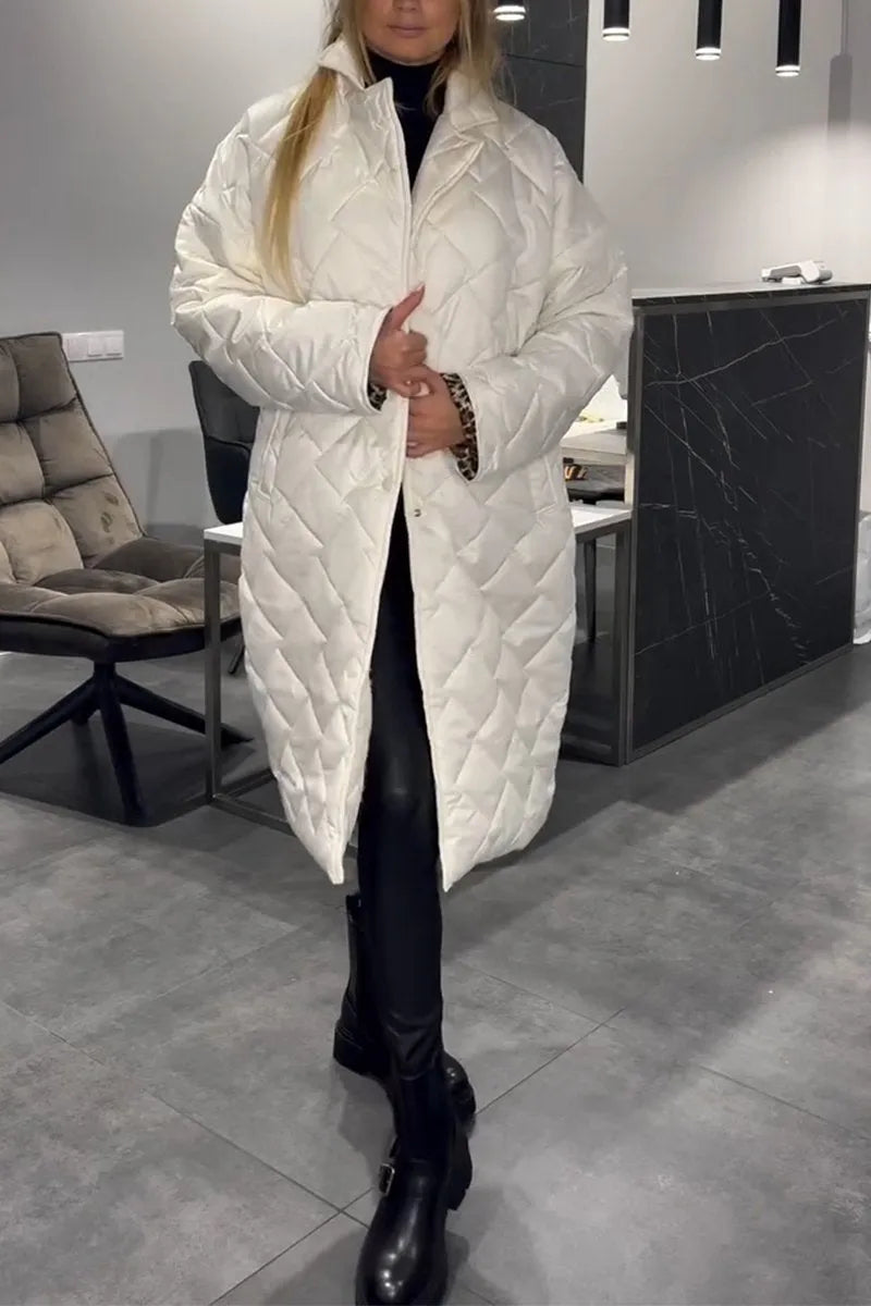Anais | Quilted Coat with Leopard Lining
